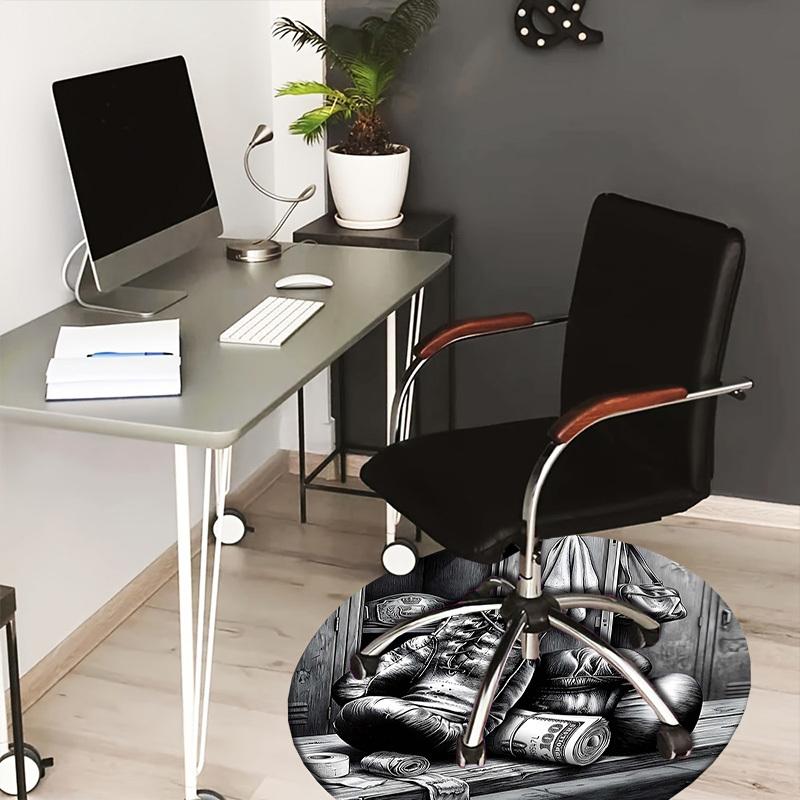 

1PC Boxing Money Non-Slip Floor Round carpet, Office, family, bedroom, Large Area Rug Indoor Rugs, Durable PolyesterH0330 80cm by 80cm