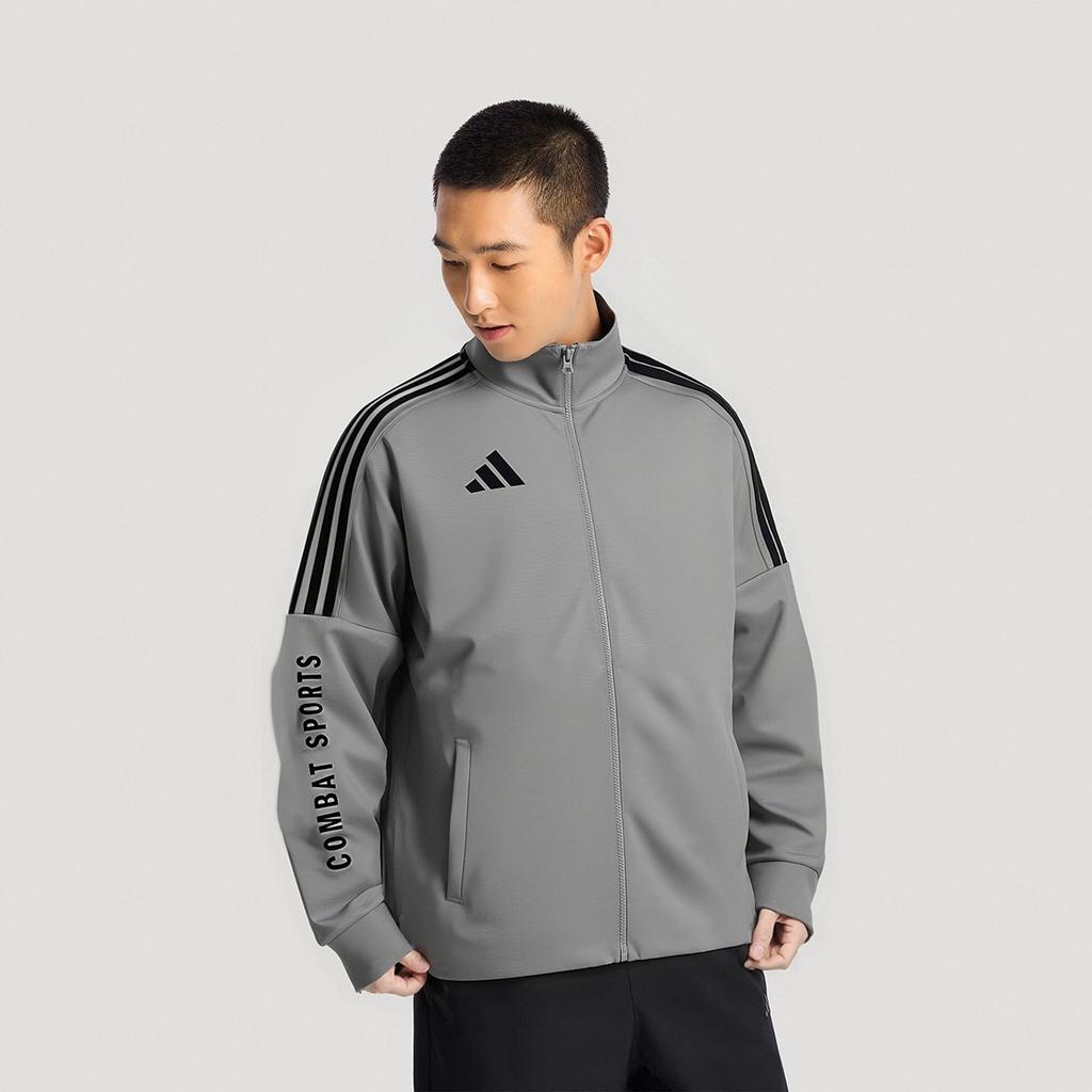 adidas Classic Three Stripes Sports Comfortable Casual Jacket Stand Collar Unisex Jacket Gray TR30JR2CS-GYB