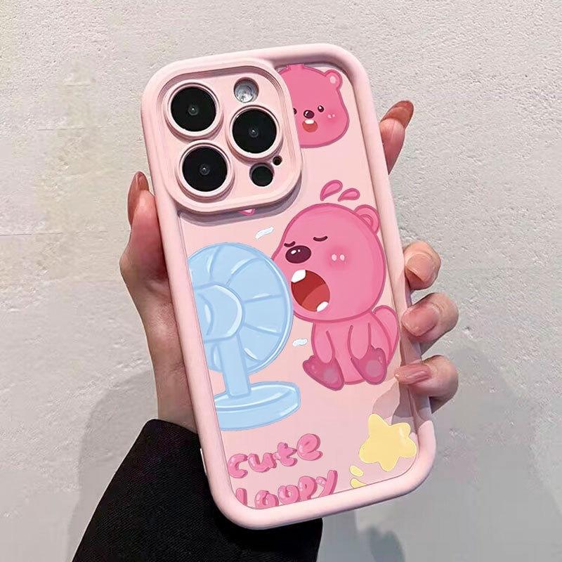 Blowing fan beaver for iPhone 16 mobile phone case iphone16promax soft rubber 12/11 silicone 7/8p/Xs