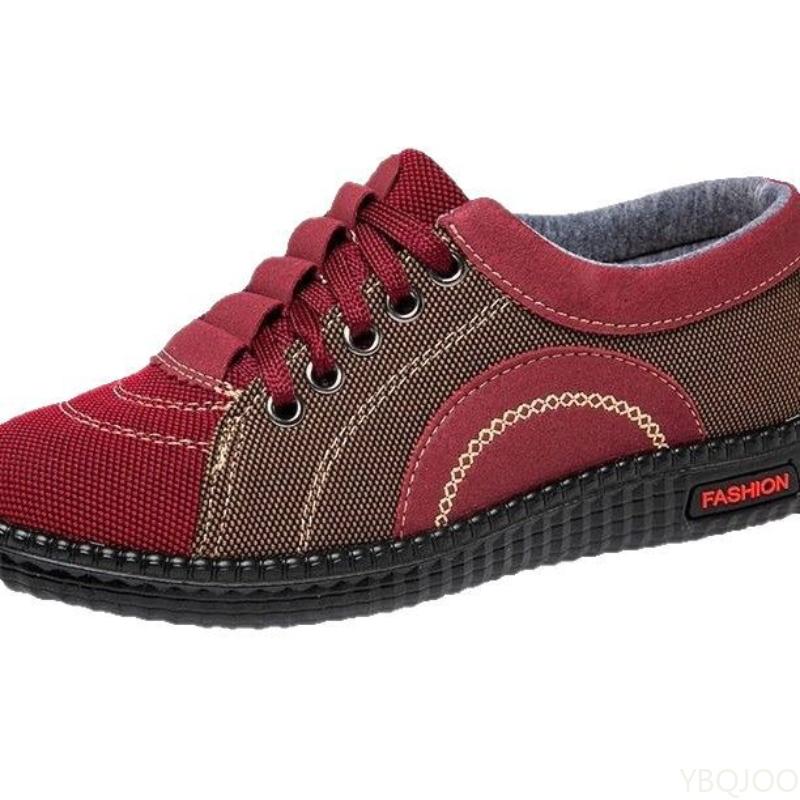 Fashion Spring Autumn new fabric shoes for women lightweight non slip flat heel soft sole comfortable for middle-aged elderly women