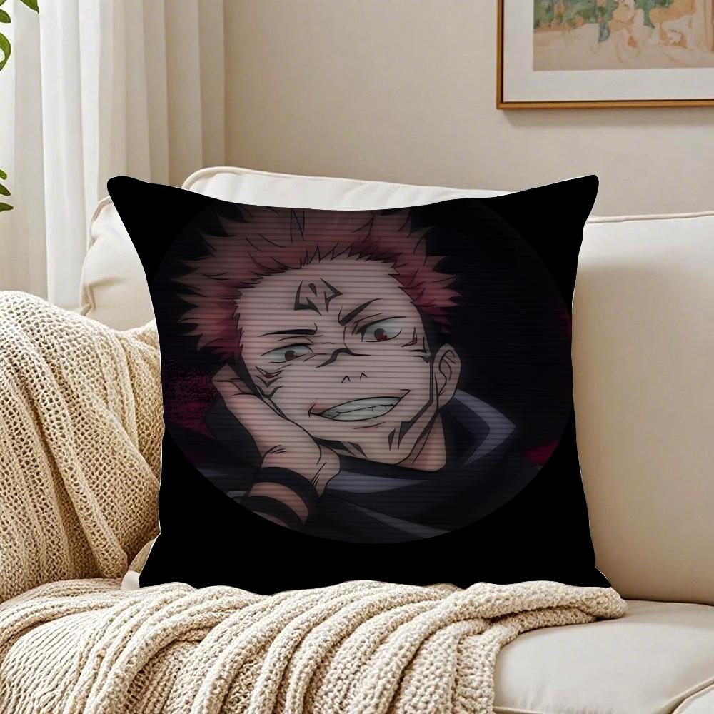anime intense JJujutsu KKaisen Cushion Cover Pillowcase Antidustmite living Room Sofa Decor Cushion Room
