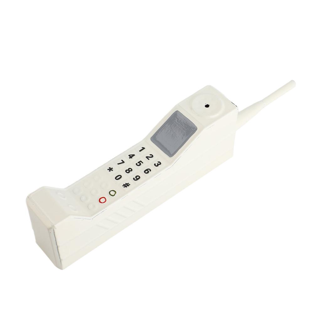 Retro Cell Phone Ornament Iron Material Vivid Lightweight Portable Decorative Colorfast Vintage Cellular Model White