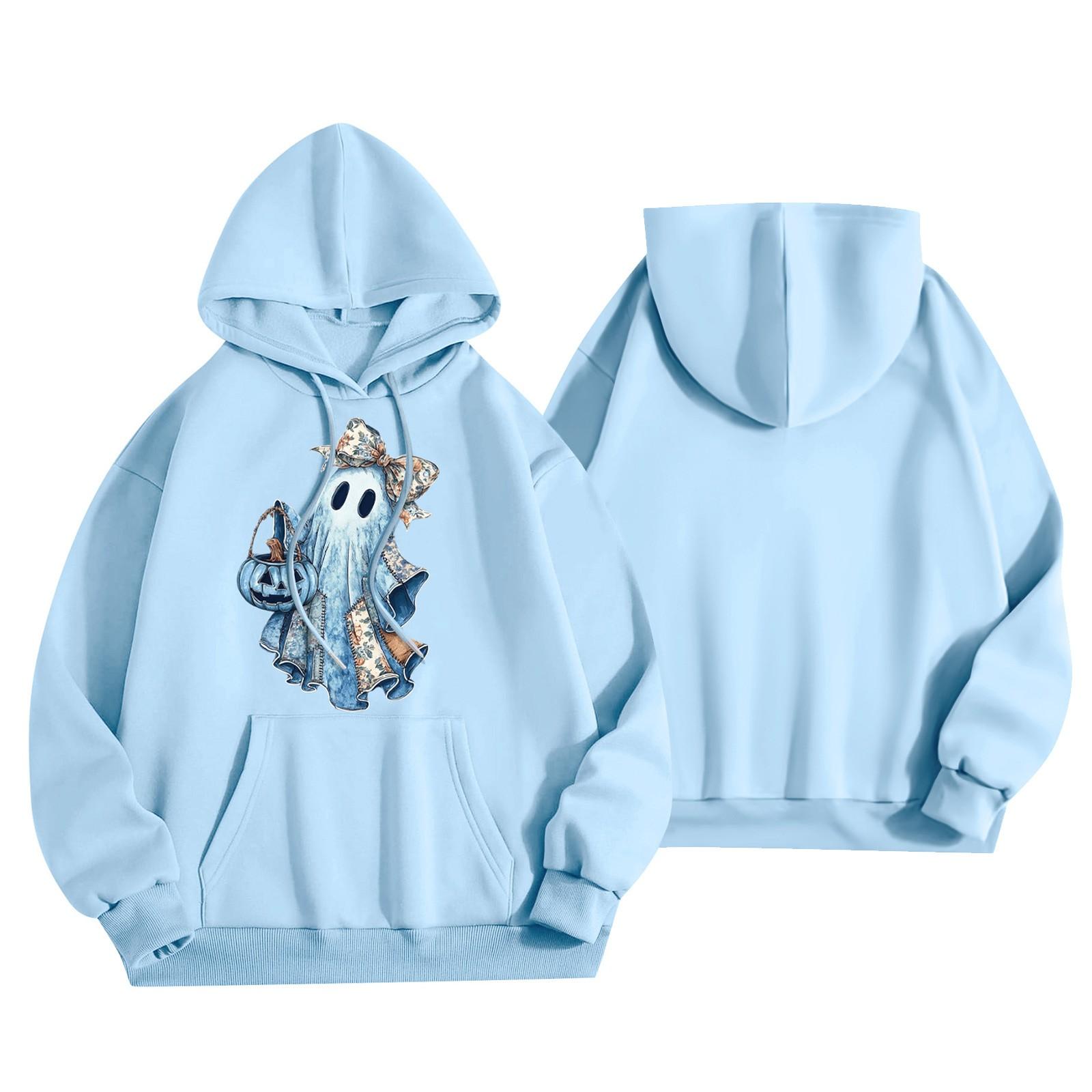 

Женский модный легкий пуловер с длинным рукавом и карманами, худи с принтом XL