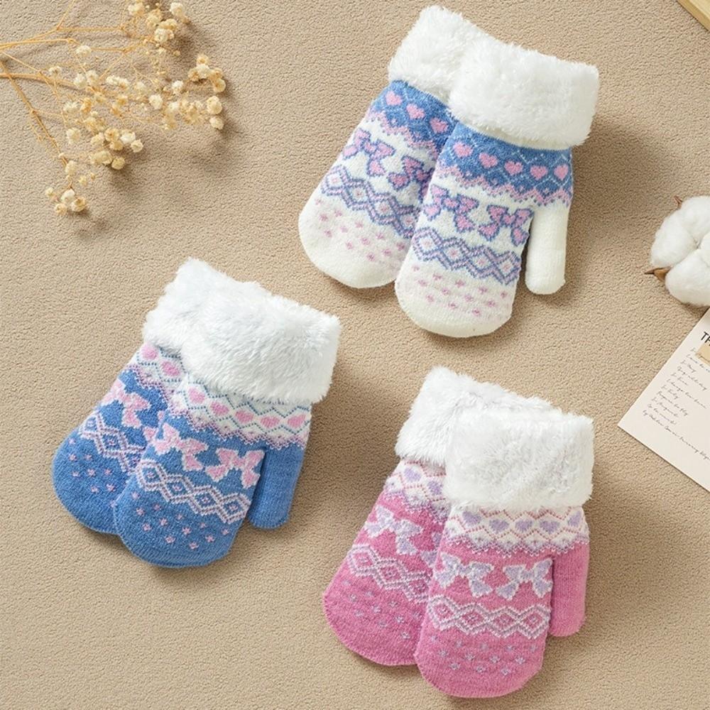 Fleece Lined Children's Mittens Double Layer Kids Warm Gloves New Winter Mittens  Winter Wear