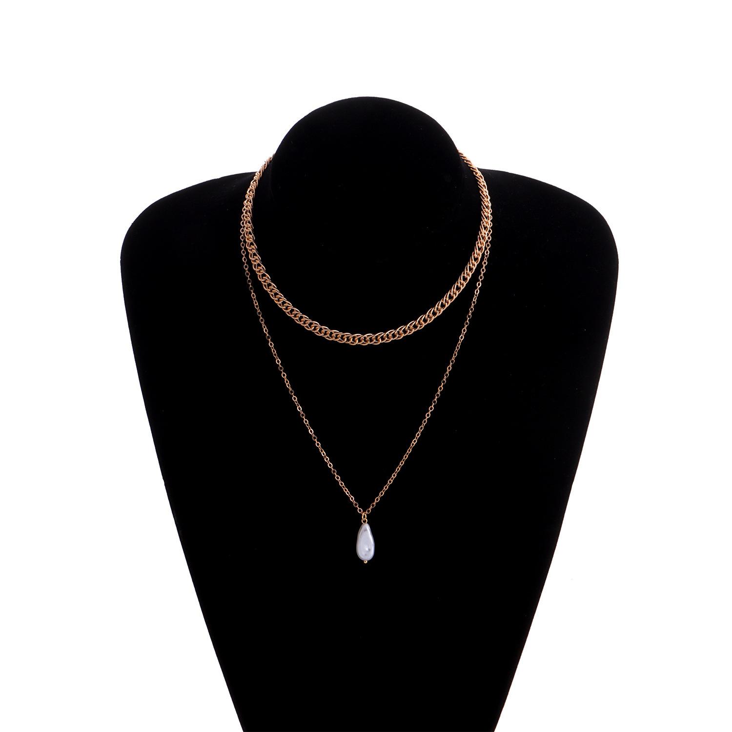 Ожерелье-кубанка с подвеской из неправильного жемчуга, женское модное взрывное темпераментное многослойное ожерелье