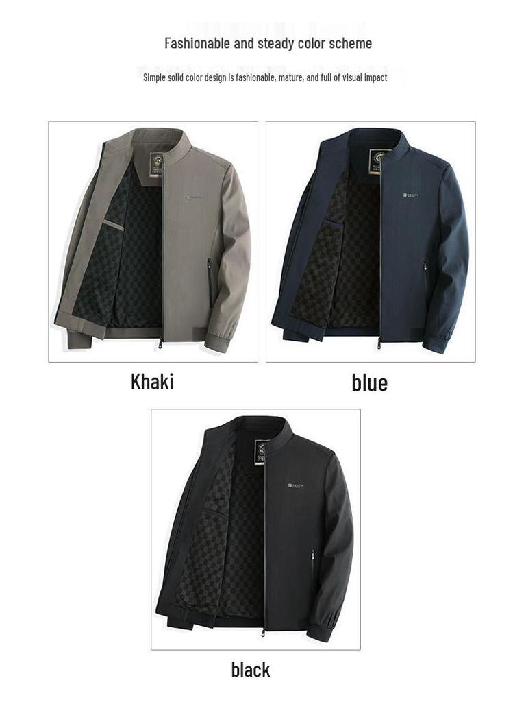 Men's Stand-up Collar Business Casual Jacket for Autumn and Winter