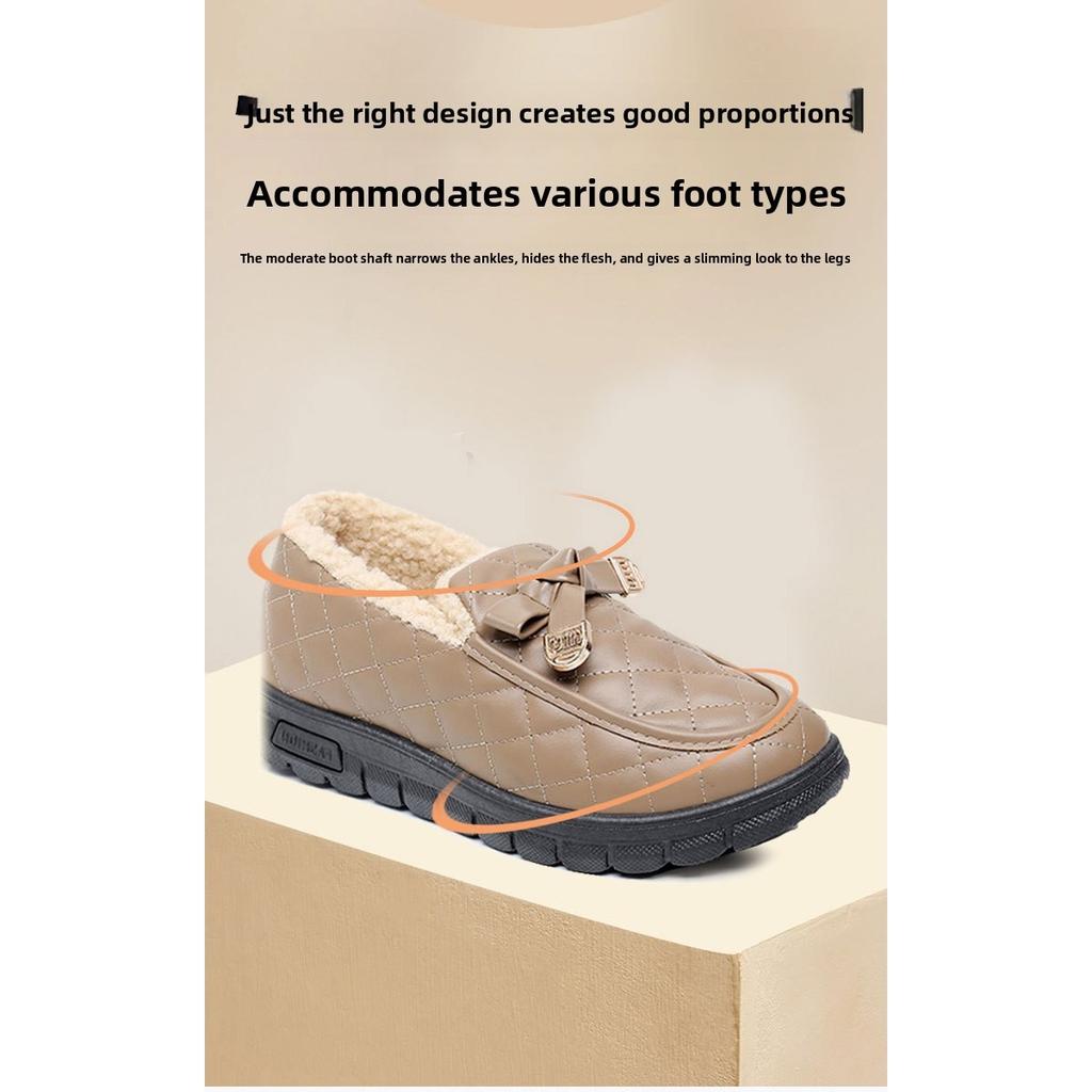Winter New Thick Soled, Anti Cold and Waterproof Women's Cotton Shoes, Comfortable and Casual, with Thick Velvet and Warm Shoes for Children