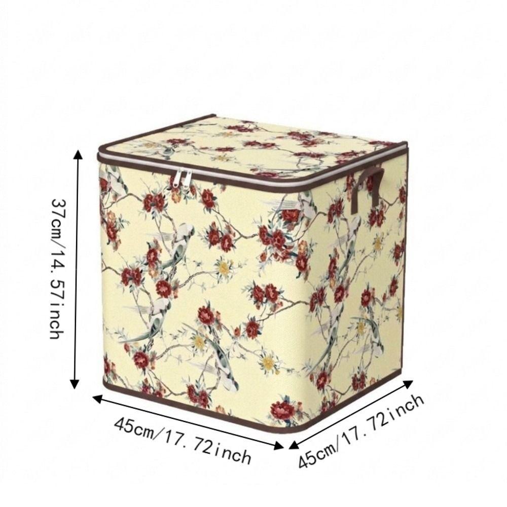 Dust-proof Flower Bird Pattern Storage Bag Non-woven Fabric Toy Storage Box Dormitory
