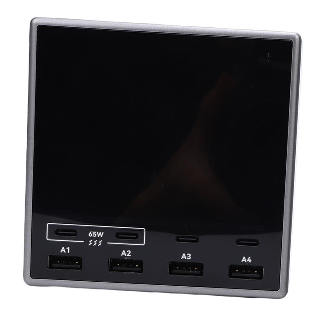 80W USB A Charging Station 4 Port USB C PD Fast Charging Station Color Digital Display Support PD3.1 PD3.0 QC3.0 for Laptops