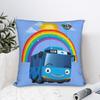 Printed Tayo The Little Bus Song Pillowcase Fabric Cushion Cover Decorative Throw Pillow Case Cover Home Zipper