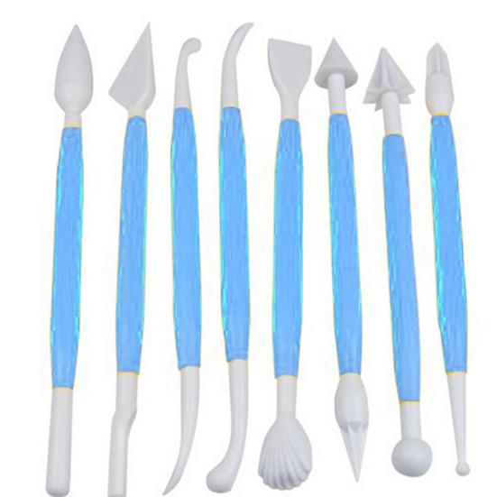 8 buc. stilou pentru fondant cu flori, ușor pentru matriță de ciocolată, culoare solidă, model bricolaj, pix pentru tăiere fondant, simplu, dublu, de calitate alimentară