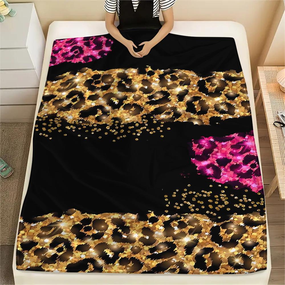 Leoparden- und Kuhmuster Flanelldecke, Hohe Qualität, Bequem für alle Jahreszeiten, Heimdekoration, Wärme und Komfort, Perfekt für Weihnachtsgeschenke