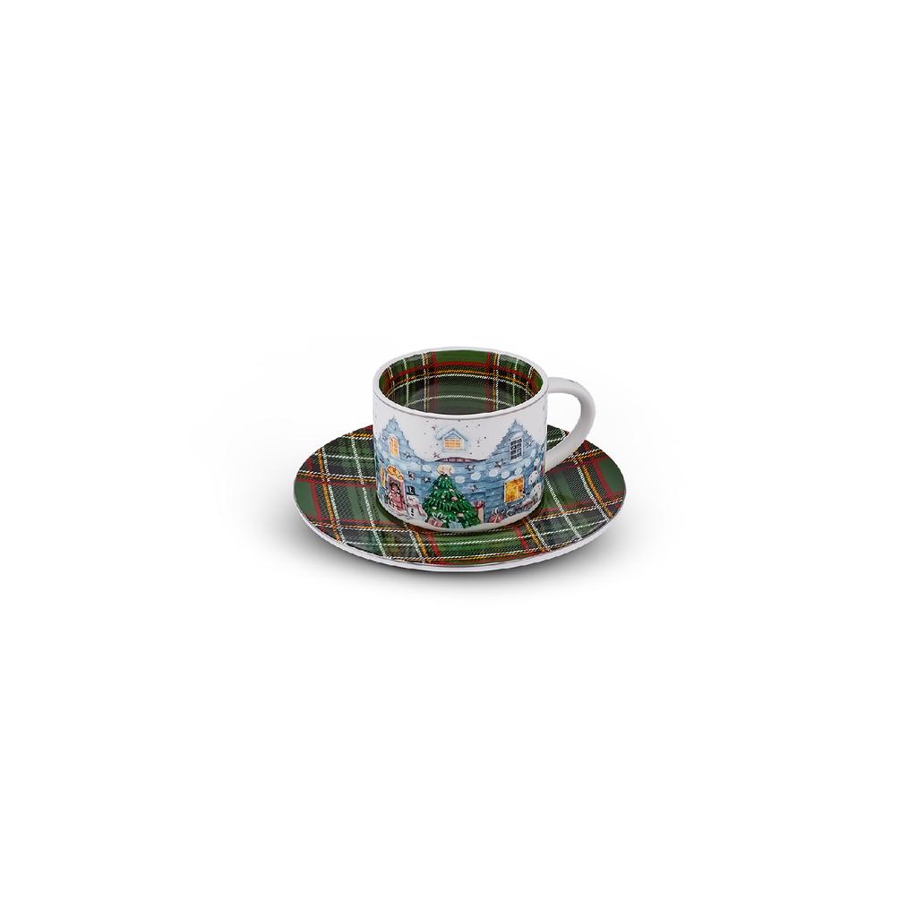 New Year Plaid 12-teilige Kaffeetasse für 6 Personen 110 ml