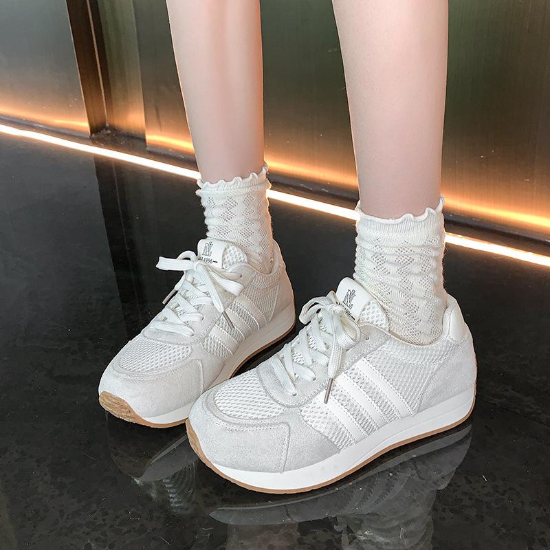 Hot Forrest Gump Shoes Women's 2025 Summer Thin Thick-soled Versatile Lightweight Casual Sports Shoes Breathable Mesh Dad Shoes