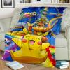 2025 New Cute Pikachu Pokemon Cartoon Gift Soft Plush Blanket,Flannel Throw Blanket for Living Room Bedroom Bed Sofa Cover Kids