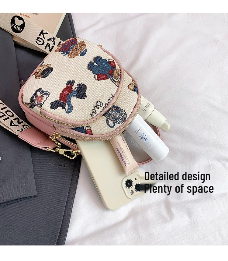 2025 Hello Kitty Women's Cartoon Bear Shoulder Crossbody Phone Bag - Cute, Fashionable, Versatile