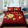Valentine's Day Rose Duvet Cover Set Romantic Couple Theme Bedding Set 3D Rose Comforter Cover Set Love Bedspread Twin King Size