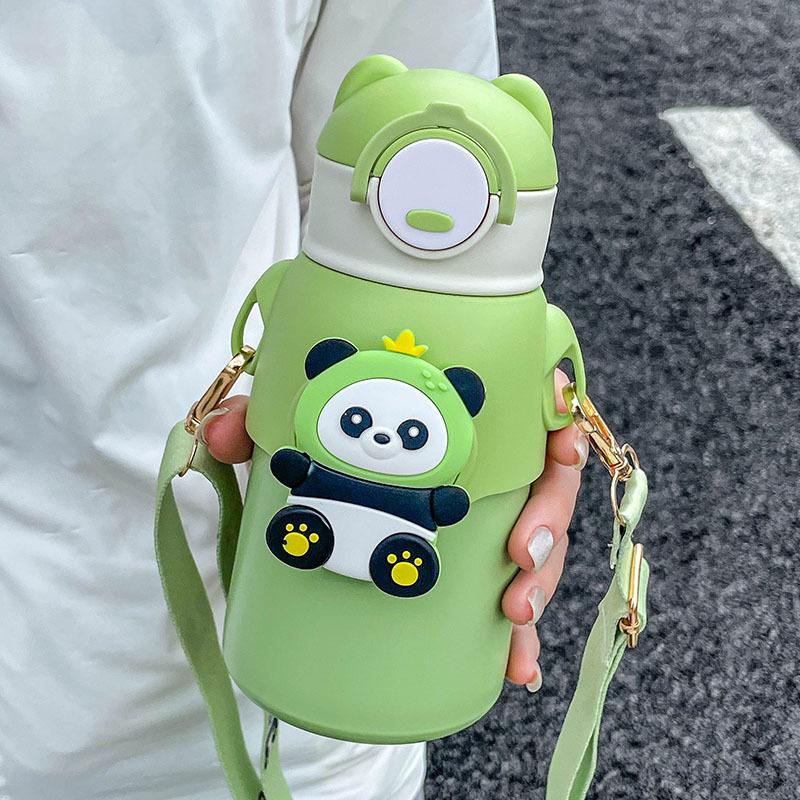 Children's thermos cup for school girls rabbit water cup food grade 316 with straw kettle for primary school students