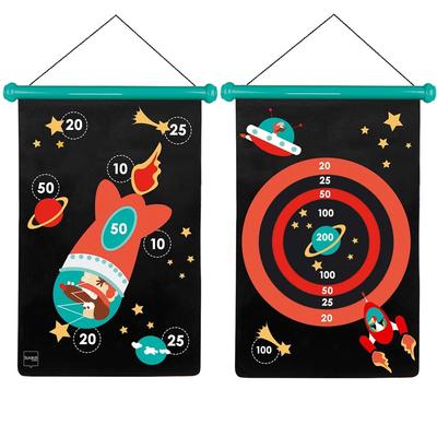 Scratch Magnetic Dart Game Space Rocket Double Sided Soft Dart Board Wall Hanging 6182001 Genuine Product &