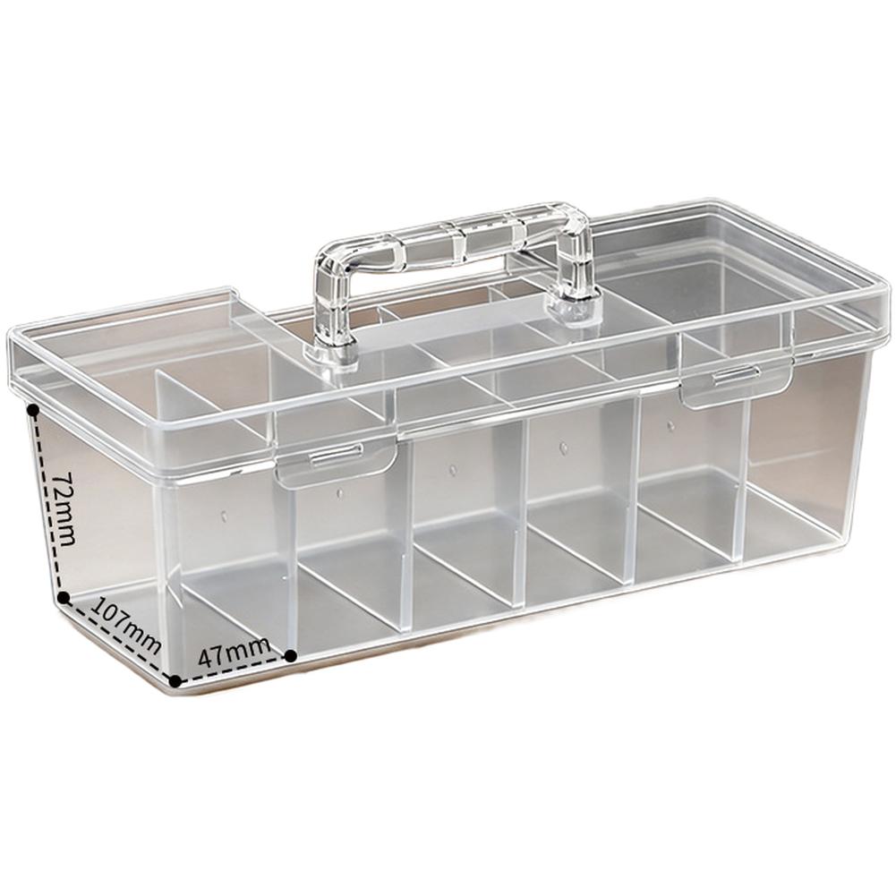 

1pc Transparent Plastic Tool Storage Box With Removable Dividers Stackable Parts Box For Screws Electronic Component