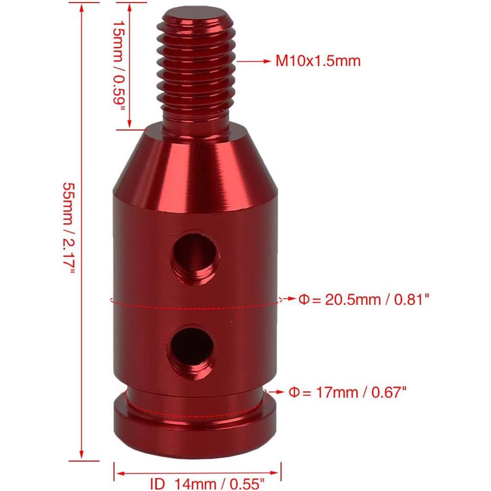 

Universal Car Gear Shift Knob Converter M12x1.25/M10x1.5 M12x1.25 срібний