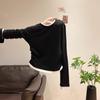 Women's Fake Two-Piece Pleated Long Sleeve T-Shirt