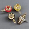 Pure Copper Gold-Plated RCA Plug Socket for Front Speaker Amplifier AV Audio Video Signal DIY Lotus Base Adapter