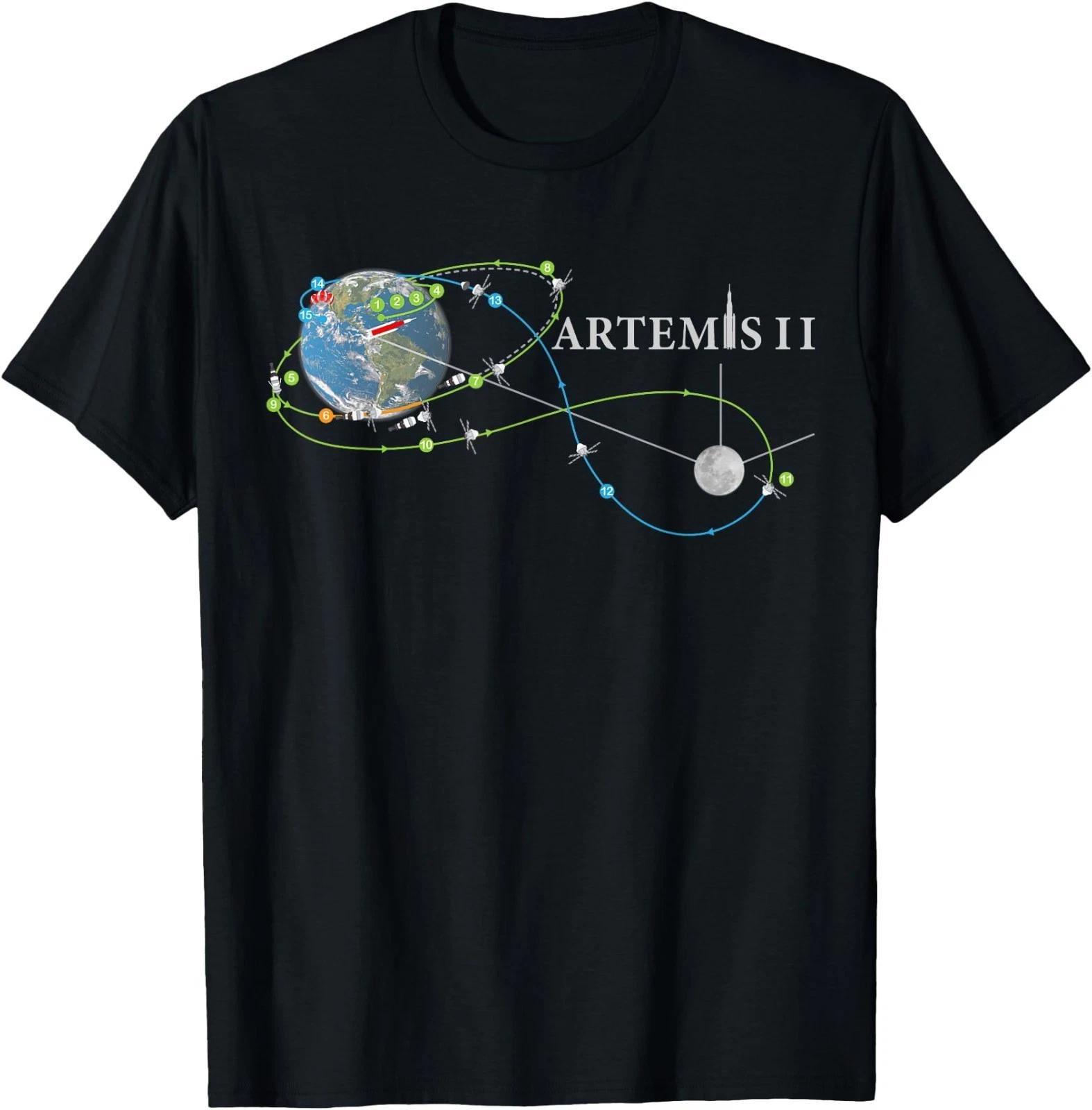 Artemis 2 Route Map SLS Rocket Launch Mission To The Moon T-Shirt 3XL
