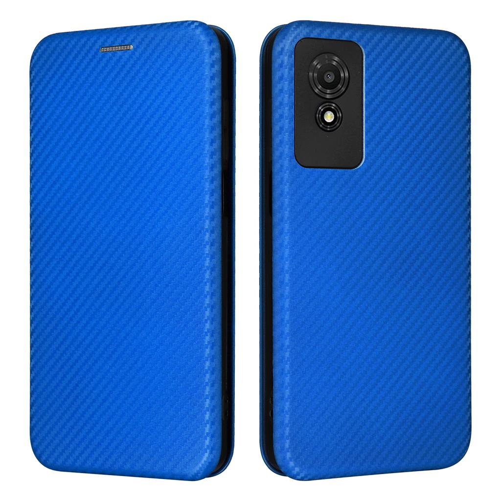 Pro TCL 501 Pouzdro Textura uhlíkových vláken Magnetické Horizontální Odklápěcí Kožené Pouzdro na Telefon