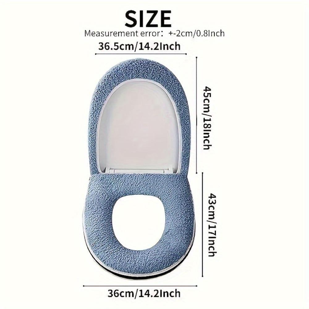 Toilet Seat Cushion Set Winter Thickened Double with Zipper Handle Machine Washable Universal Home Use Toilet Set Accessories