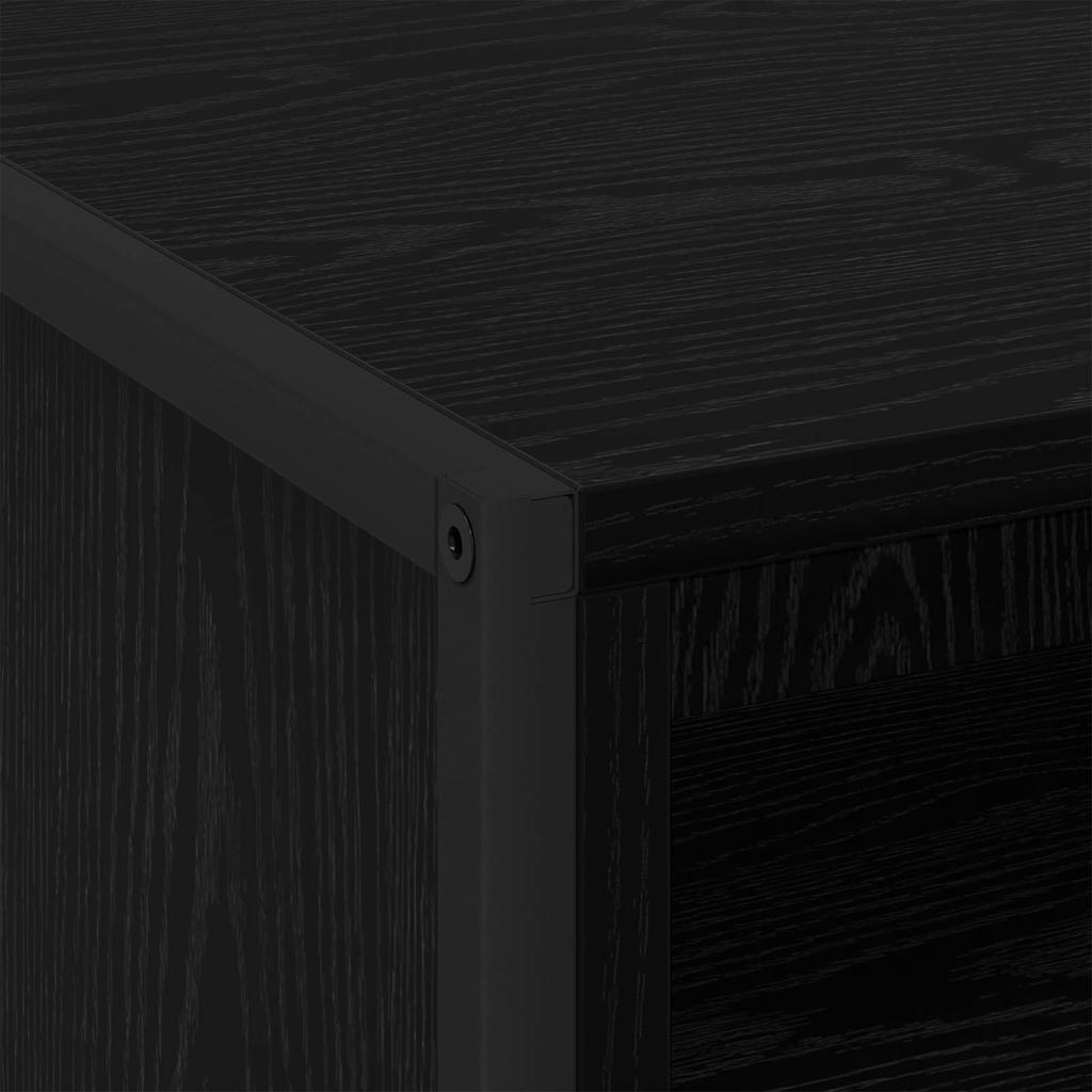 Nightstand Black Oak Effect 50 X 39.5 X 50 Cm Engineered Wood