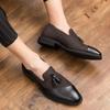 Belgische Herren-Loafer, blaue Abendschuhe, stilvolle formelle Leder-Blazer, Tanzschuhe für Männer