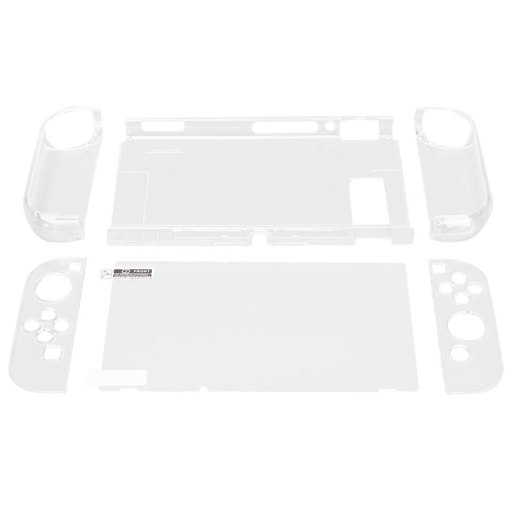 Game Console Protective Cover PC Transparent Thin Gamepad Shell Case With Screen Protector for Switch
