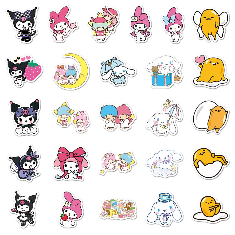 10/30/51pcs Cute Kuromi Pochacco Stickers Kawaii Cartoon My Melody Pompom Purin Decals Luggage Phone Notebook Sticker Toy
