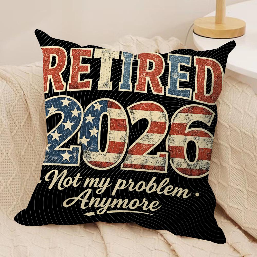Retired Gift Cushion Cover Short Plush Double-Sided Print Square Throw Pillow Covers Sofa Home Cushion Decor