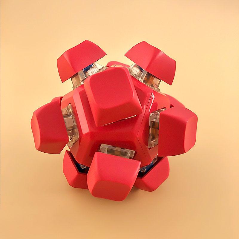 

Relieve Adhd Decoration Creative Stress Reliever 12 Key Flashing Light Stress Relieving Keyboard Ball Fingertip Pressing Gift красный