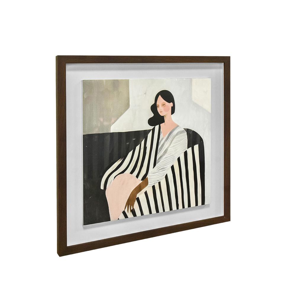 Mowzu Woman In Recline Framed Plaque