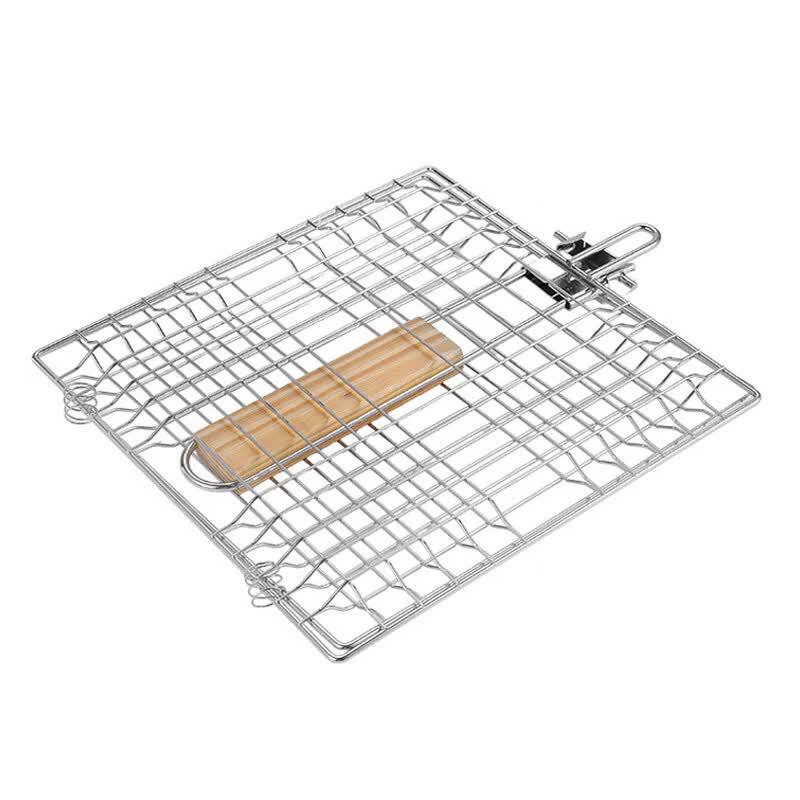 Oeny Foldable Electroplated BBQ Fish Grilling Basket Clips (2-Pack)