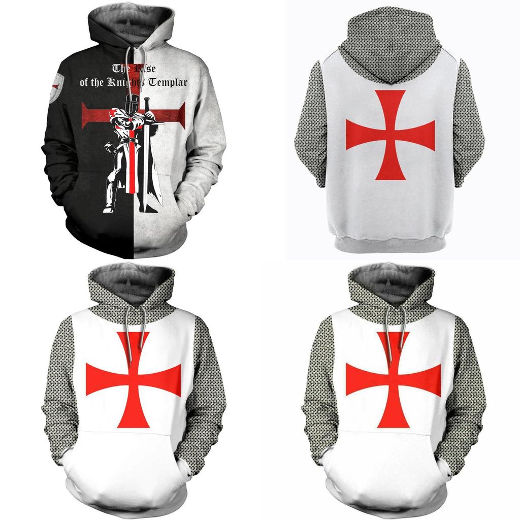 Vibrantly Designed Unisex Knights Templar Cosplay 3d Print Pullover Casual Sweater