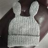 Female autumn and winter Japanese cute big ears funny knitted hat warm personality versatile face small wool hat tide