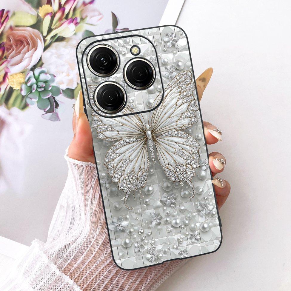 Case For Tecno Spark 20 Pro Cover KJ6 Cute Cat Fashion Butterfly Painted Casing For Techno Spark 20 Pro Bumper