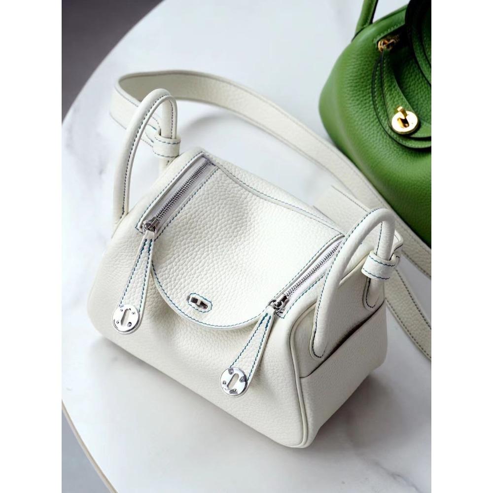 High End Mini Lindi 19 Handmade Wax Thread TC Top Layer Cowhide Fashionable And Versatile Commuting Carrying Crossbody Bag