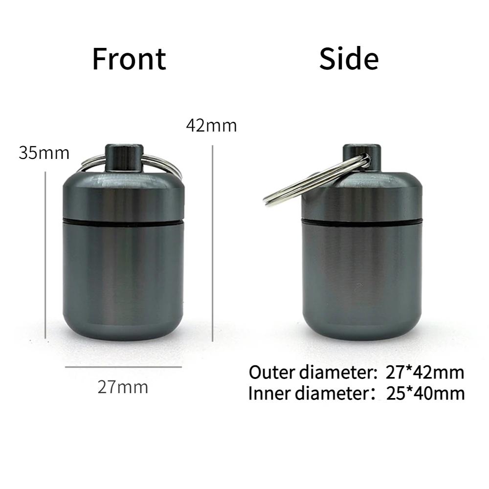 Aluminum Alloy Pill Keychain Holder Small Pill Box Pill Case Waterproof Pill Organizer Stonego Portable Pill Holder Keychain