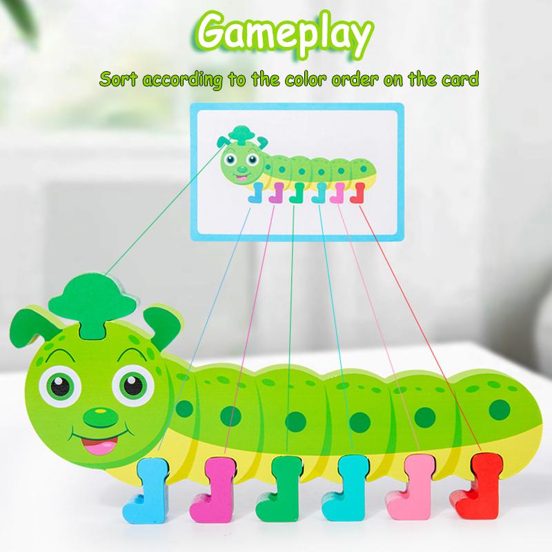 Gioco di Abbinamento Colori e Ordinamento per Bambini Giocattolo Creativo Montessori Clip Animali Perline Impilamento Gioco di Equilibrio Giocattolo per l'Educazione delle Abilità Motorie Fini del Bambino