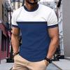 Fashion Striped Pattern Men's T-shirt Summer Boutique Short Sleeved 3D Printed T-shirt Casual and Comfortable Business Round Neck Tops