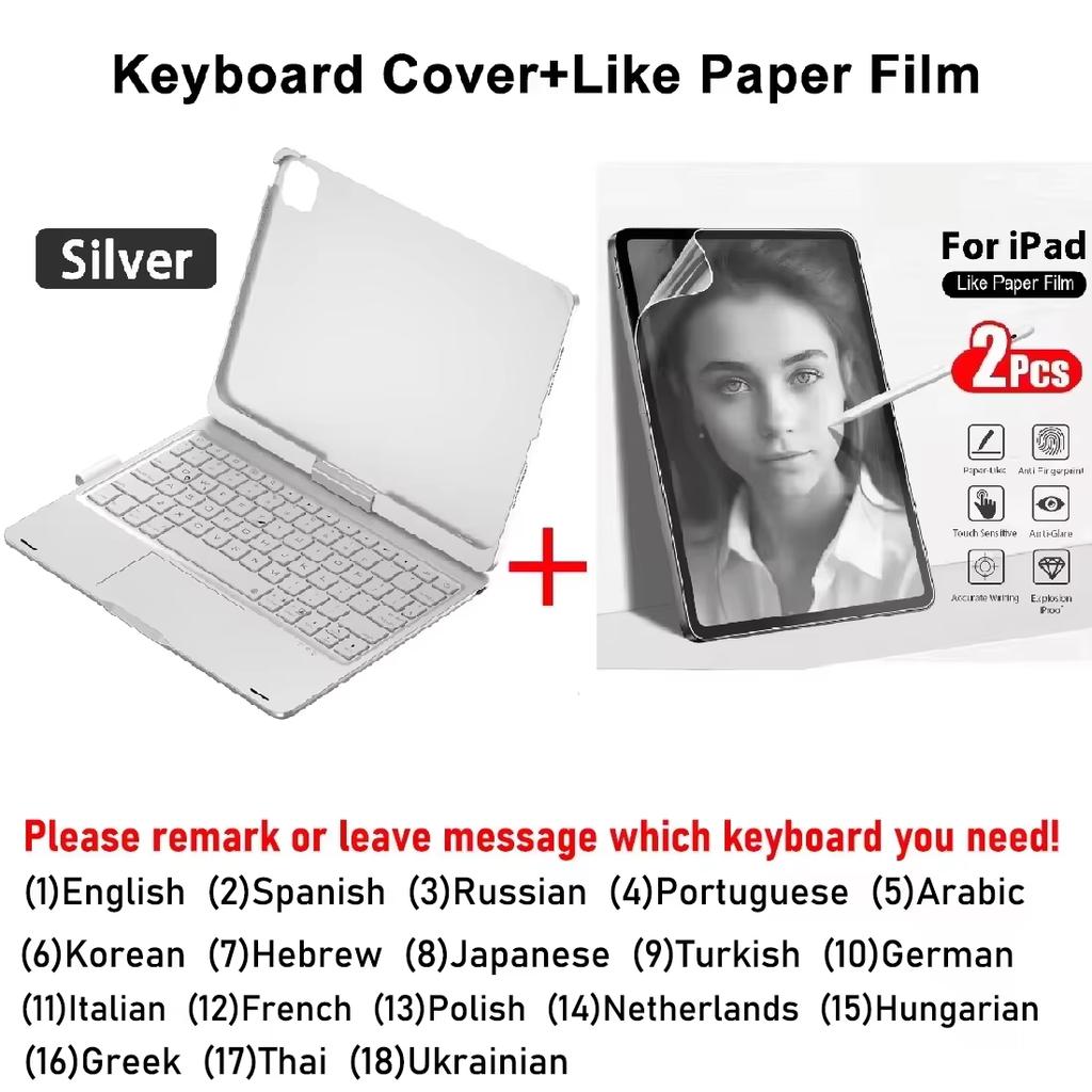 Magic Keyboard Hülle für iPad Air 11/13 M2 M3 M4, iPad Pro 11/12.9, Air 5/4/10.9, iPad A16 7./8./9./10. Gen Funda Cover Tastatur