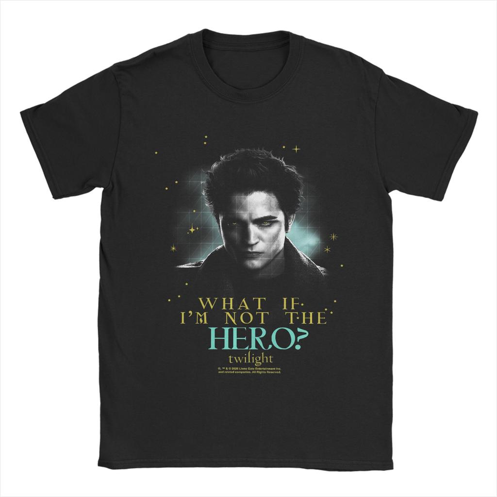 Unisex Twilight Edward Photo What If Im Not the Hero Quote Movie TShirts Cotton Clothing Short Sleeve TShirt O Neck Tshirt