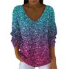 Maglione da donna casual quotidiano a maniche lunghe con scollo a V in finta lana, maglione a trecce con paillettes