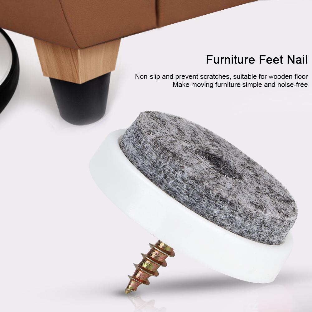 50Pcs Non-Slip Furniture Feet Pad Felt Nail for Table Sofa Chair Leg Floor Protection(28mm )