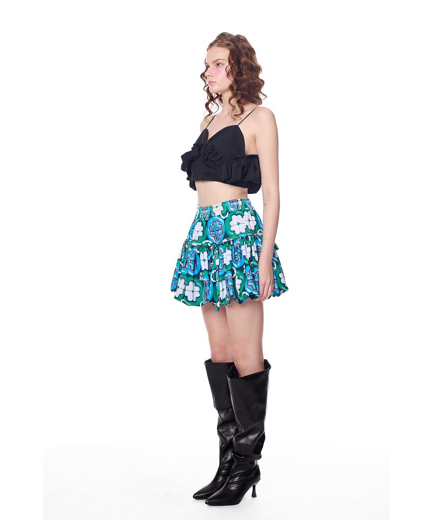 Greedius Signature Floral Frill Skirt